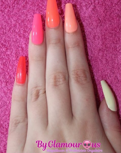 Couleur unie (Collection neon jaune-orange-rose)